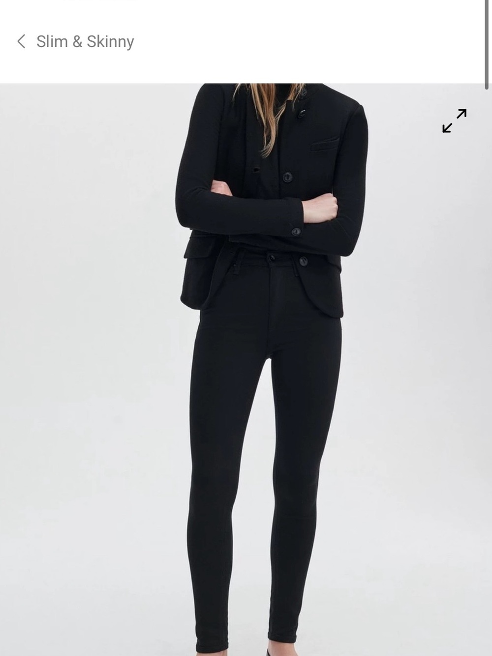 Rag and Bone Slim & Skinny Black High-Rise Stretch Pants